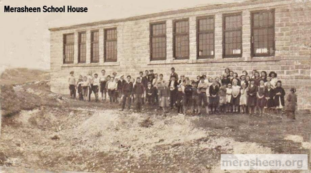 In 1939 Monsignor Fyme, considered by the residents of Merasheen as the "father of industrial arts" in Newfoundland, had the residents erect, through free labor, a school. It was a concrete structure consisting of two classrooms and a workshop. The sand used to make the cement blocks was pulled by horse and dray from the back beach. This sand had to be brought by schooner from Toslow, a neighboring community about five or six miles across the western side of Placentia Bay. A large hand cement mixer was used to make the concrete blocks. Father Fyme directed the work and even took an active part in the actual building of the school. (from&amp;nbsp;The History of Educational Administration in Merasheen From 1930 - 1968 by Tobias Pearson)