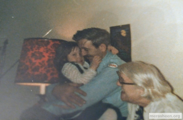 Bride Fulford on her 81st birthday in 1981 with son John and granddaughter Marcia