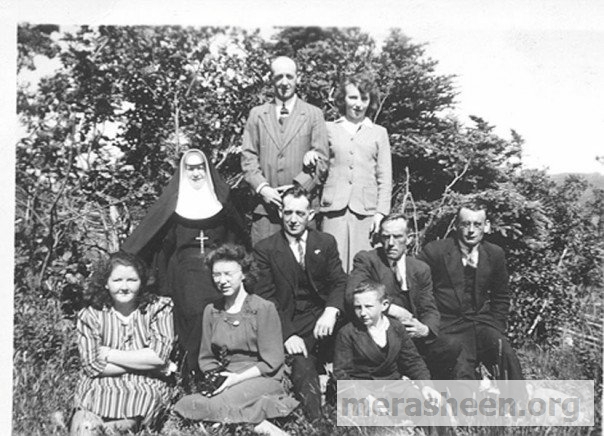 Louis, Jean, Sr. Angela, Jim, Mary, Angela, Paddy and Jack Ennis and Fergus Pomroy