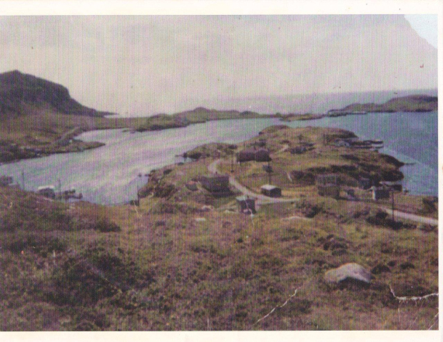 26 Taken from the Big Hill around 1964. At the crossroads towards Soldier's Point you can see Paddy Hann's house in the centre.
