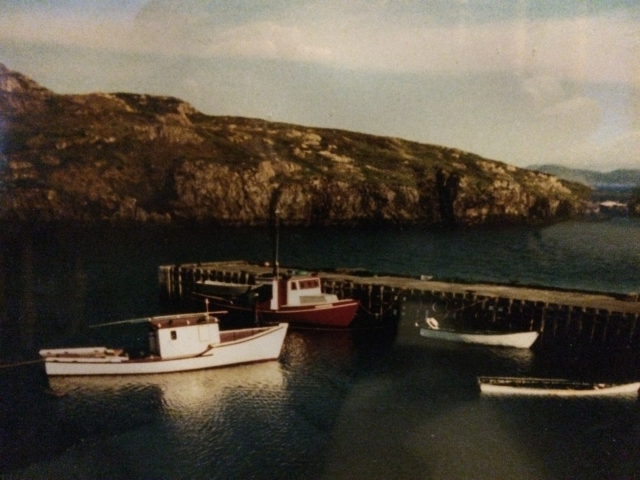 60 Little Merasheen wharf in 1985.&amp;nbsp; The two boats were owned by Carl Pitcher and Tom Ennis.