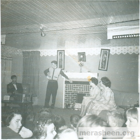 According to Lucy, they would do a play every winter and have it ready for St. Patrick's Day.&amp;nbsp; It was performed in the hall and also sometimes in other communities like Red Island.&amp;nbsp; This picture includes Clem Best, Billy Ennis, Mary Pomroy, Maureen Barry and Lucy Counsel.&amp;nbsp;This play was from March 1962 and started out with Maureen skipping across the stage singing and repeating "Daddy's coming home today" then she ran to Ron. He was sitting on a chair &amp;amp; Maureen jumped up in his arms. Anyone remember the name of the play?